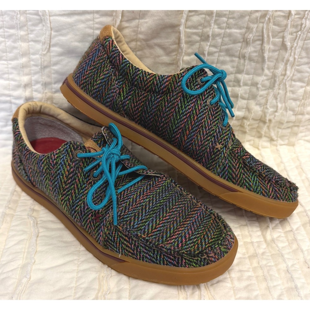 Twisted X Hooey Loper Multi Color Herringbone Aztec Sneakers Womens 8.5‎ M
